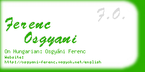 ferenc osgyani business card
